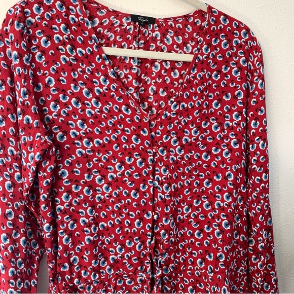 Revolve Rails 'Beaux' Floral Peplum Style Blouse, Tie Waist - Picture 3 of 10